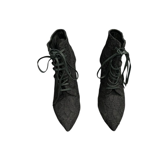 Saint Laurent Era 37.5 Black Lace Up Boots